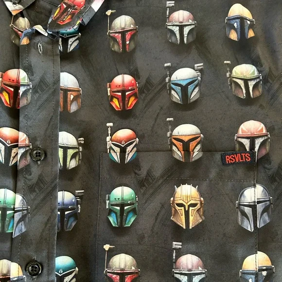 RSVLTS Star Wars Mandalorian Mens's Short Sleeve Shirt - Picture 6 of 6